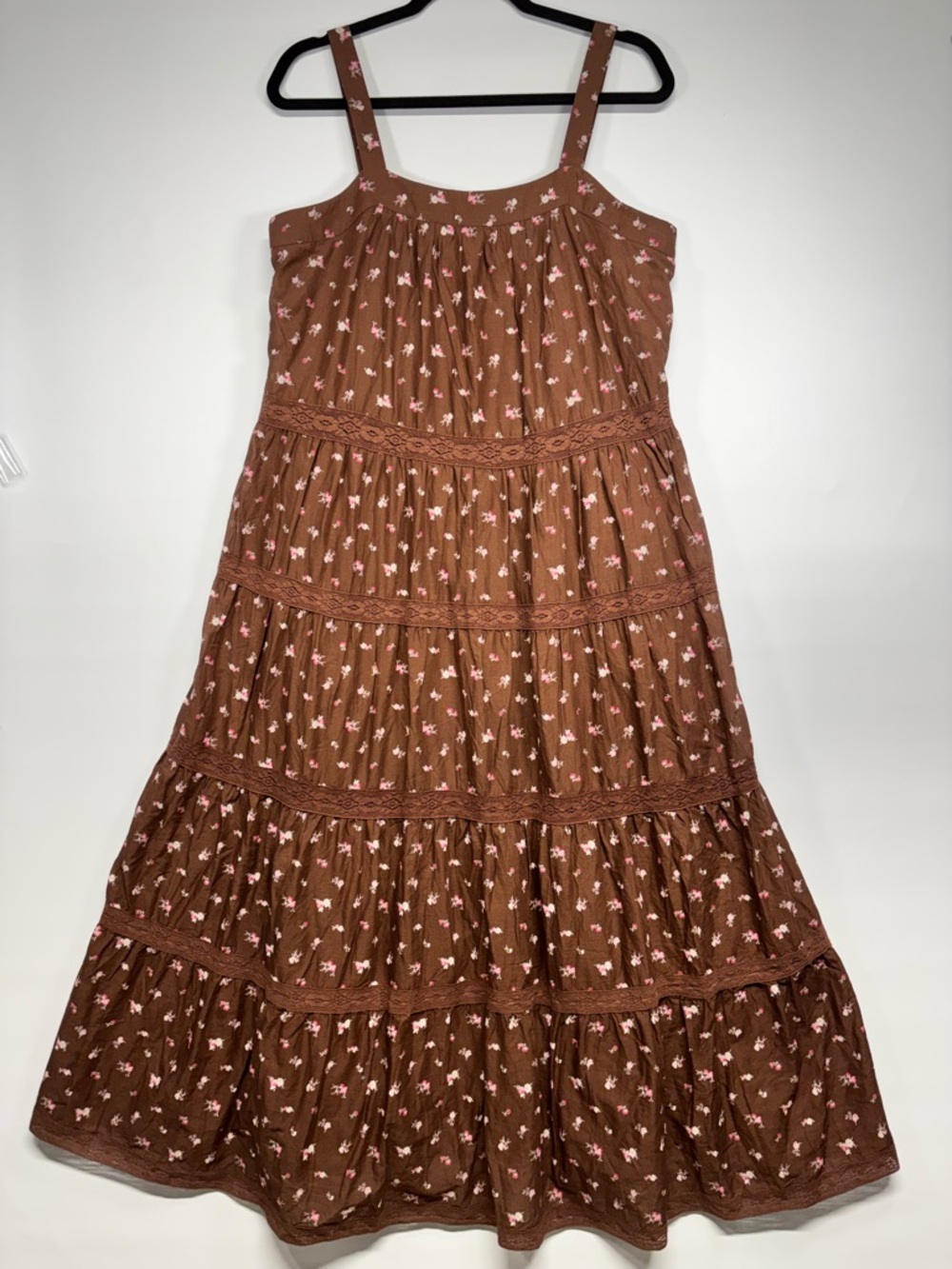 ✨Lucky Brand Women's Cotton Market Day Floral Tiered Dress Size M - Picture 3 of 16